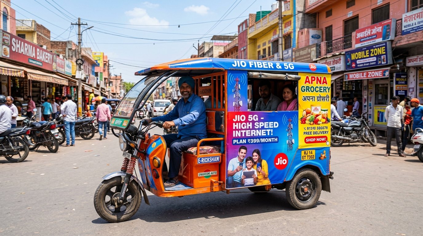 E-Rickshaw Full Body Vinyl & Hood Branding