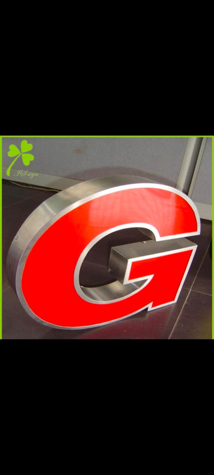 Red Acrylic & Steel 3D LED Letter G