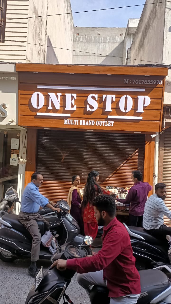 One Stop Wooden ACP Signboard