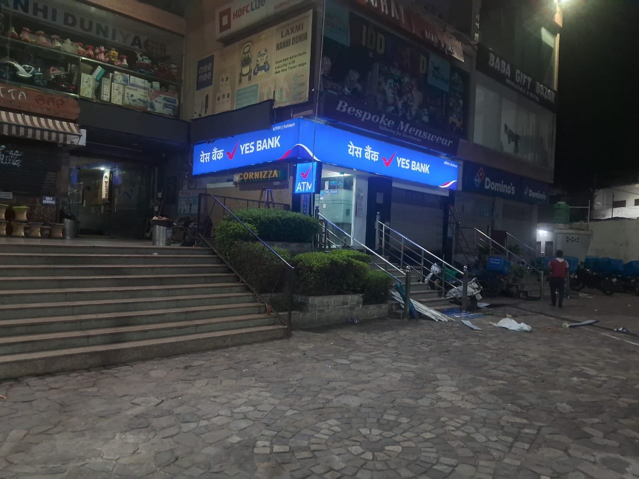 YES Bank & ATM Blue Backlit Facade Rishikesh
