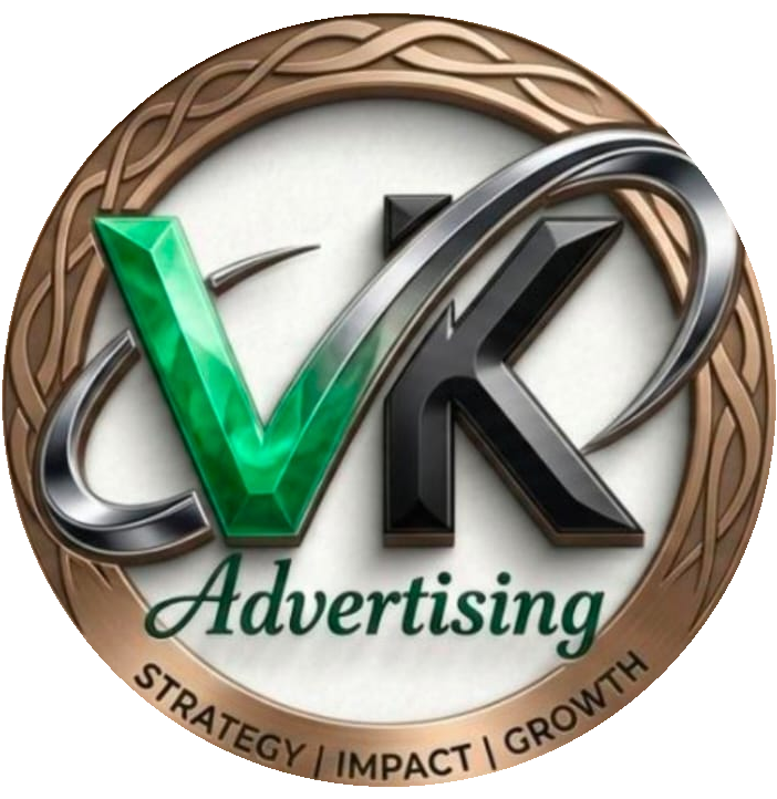 VK Advertising Haridwar Official Logo